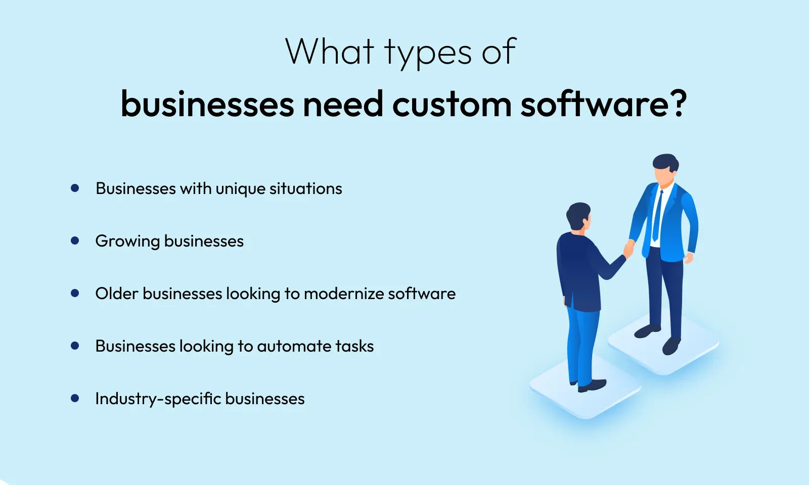 what types of businesses need custom software